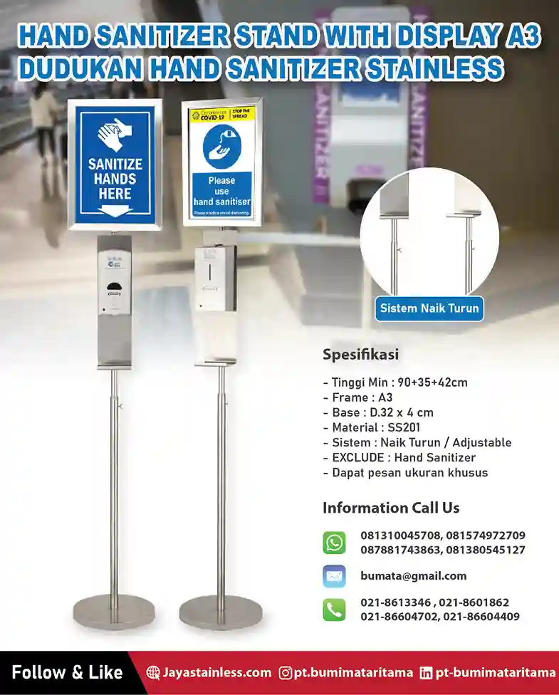 Hand sanitizer stand with display a3 - KATALOG_4_11zon