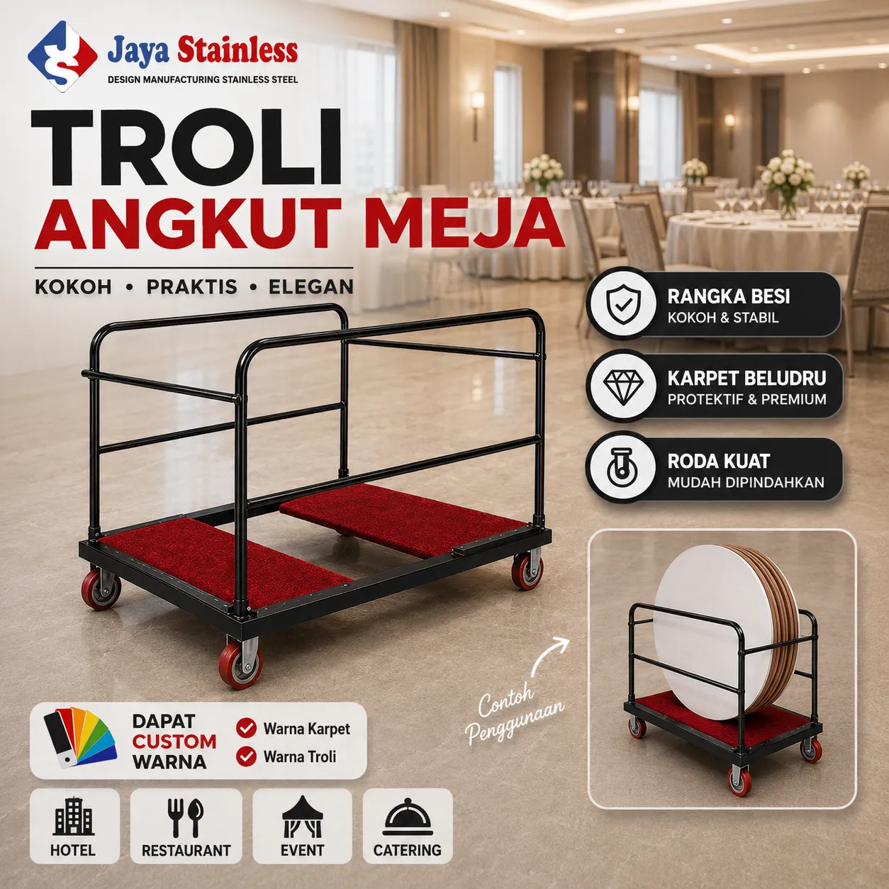 troli besi pengangkut meja meeting troli besi pengangkut meja meeting