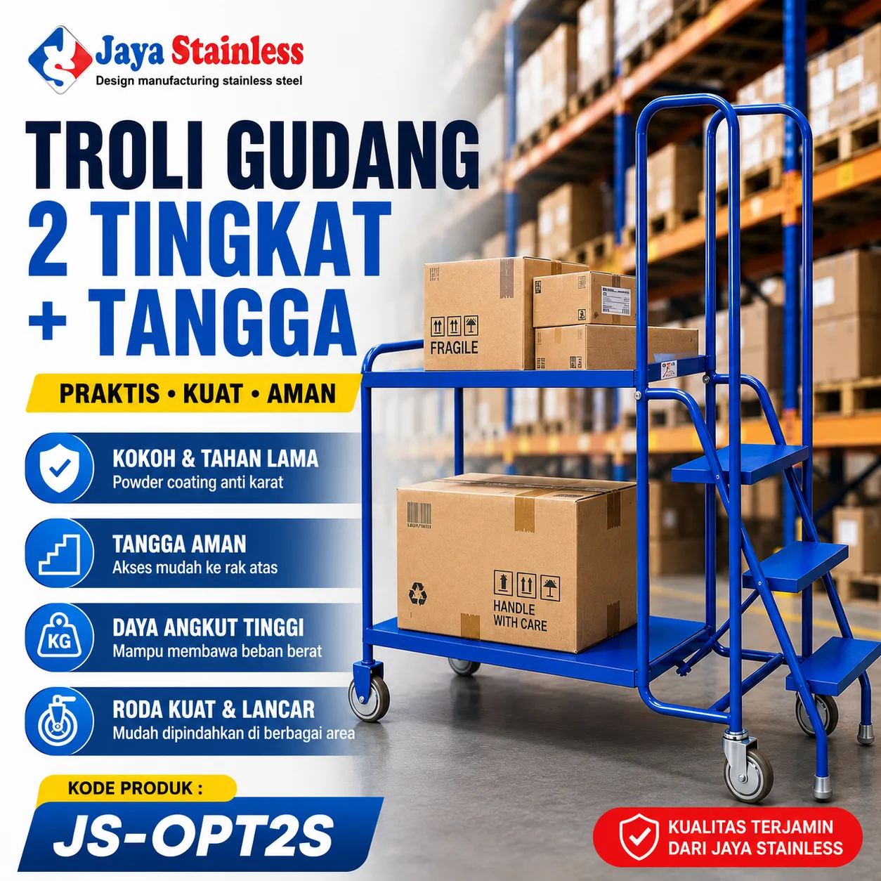 troli gudang besi dengan tangga troli gudang besi dengan tangga