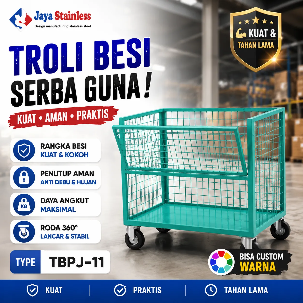 troli besi pintu swing tengah troli besi pintu swing tengah