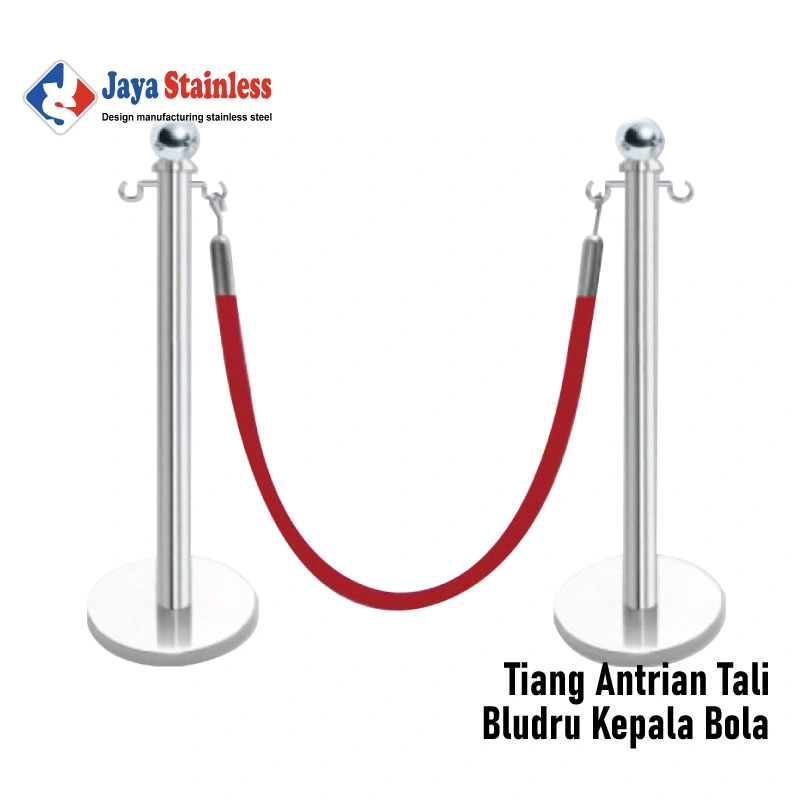 Tiang-Antrian-Tali-Bludru-Kepala-Bola